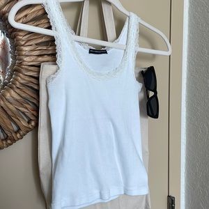 White dainty brandy Melville tank top barely worn and in great shape